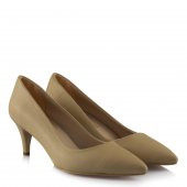 Stiletto Ayakkabı Az Topuklu Ten Rengi - 1