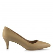 Stiletto Ayakkabı Az Topuklu Ten Rengi - 4