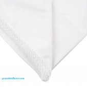 3 Adet %100 Pamuk Kroşetalı Yazma-Tülbent, 95 cm x 95 cm, Beyaz Renk - 1