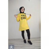 SARI RENK YES CHIC KAPŞONLU SWEAT KADIN - 2