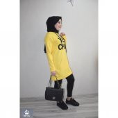 SARI RENK YES CHIC KAPŞONLU SWEAT KADIN - 3
