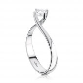 Swarovski Taşlı Özel Tasarım 925 Ayar Gümüş Sarmal Tektaş - 2