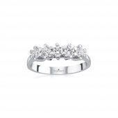 Swarovski Taşlı Özel Tasarım 925 Ayar Beştaş Yüzük - Uzun Montur - 1