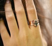 Cavalier Siyah Taşlı Yüzük - 1