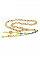 Arpa Kesim Ateş Kehribar Tesbih (gümüş püsküllü) - 1