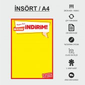 İndirim Reklam Promosyon Kampanya Market ve Mağaza Fiyat Afişi Görseli İNDİRİM İNSÖRTÜ 21x30CM 500 ADET - 1
