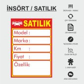 İndirim Reklam Promosyon Kampanya Market ve Mağaza Fiyat Afişi Görseli SATILIK OTO ARABA 21x30CM 500 ADET - 1