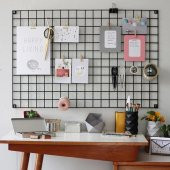 Fotoğraf Askılığı Tel Pano Metal Duvar Askılığı 5 Mandal Hediyeli - 1