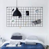 Fotoğraf Askılığı Tel Pano Metal Duvar Askılığı 5 Mandal Hediyeli - 3