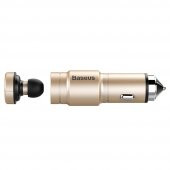Baseus Intelligent Serisi Araç Şarj Cihazı ve Bluetooth Kulaklık Gold CCBKER-0V - 2
