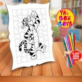 Güçlü Kaplan Tigger Winnie The Pooh Çocuk Boyama Puzzle Tablo-429 - 1