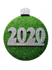 2020 Yuvarlak Strafor Süs Yeşil 25cm - 1