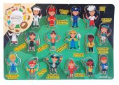 Ahşap Çocuk Oyuncak Puzzle Meslekler Bultak Montessori İngilizce Meslekler - 2