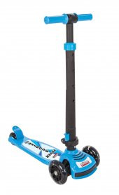 Pilsan Power Katlanabilir Scooter Mavi Renk Led Işıklı 3 Tekerlekli Yükseklik Ayarlı - 1