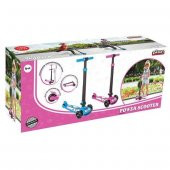 Pilsan Power Katlanabilir Scooter Mavi Renk Led Işıklı 3 Tekerlekli Yükseklik Ayarlı - 4