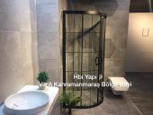 Siyah duşakabin oval h190 mat siyah profil, çizgiler garantilidir - 2