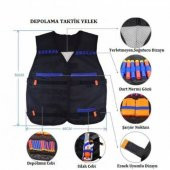 NERF ELİT STRİKE NERF YELEK DEPOLAMA TAKTİK YELEK + NERF BİLEKLİK - 5