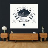 Bohem Tarz Deniz Dalga Desenli Duvar Örtüsü - 5