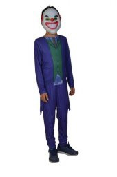Joker Çocuk Kostümü - Unisex Çocuk Kostümü - Maskeli Joker Kostümü + Pvc Maske Hediyeli - 4