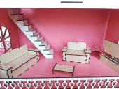 Ahşap Çocuk Oyun Evi Lol Barbie Uyumlu Oyuncak Ev Portatif Ev 80Cm - 4