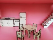 Ahşap Çocuk Oyun Evi Lol Barbie Uyumlu Oyuncak Ev Portatif Ev 80Cm - 5