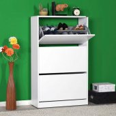 Flat Duo 3 Katlı Geniş Ayakkabılık Dolabı - Beyaz - 1
