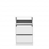 Flat Duo 3 Katlı Geniş Ayakkabılık Dolabı - Beyaz - 3