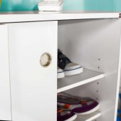 Adore Diamond 5 Raflı Sürgülü Ayakkabılık ADR-320-BY-1 Beyaz - 5