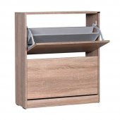 Flat Duo 2 Katlı Geniş Ayakkabılık Dolabı - Latte - 2