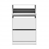 Flat Duo 3 Katlı Geniş Ayakkabılık Dolabı - Beyaz - 7