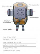 Spy QI 3.0 10W Kablosuz Hızlı Şarj Araç İçi Telefon Tutucu - 11