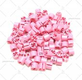 ASKI için BASKILI PEMBE (40)' Benden Boncuğu (100 Adet) - 1