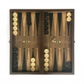 Helena Wood Art Eko El Yapımı Ahşap Tavla Ceviz Damasız - 1