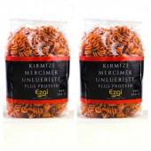 Ezgi Gıda Kırmızı Mercimek Unlu Burgu Makarna 350 gr (VEGAN) X 2 ADET - 1