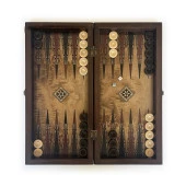 Helena Wood Art Klasik El Yapımı Ahşap Tavla Seti Orta Boy - 1