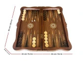 Helena Wood Art Carvo El Yapımı Orta Boy Ahşap Tavla Seti - 4