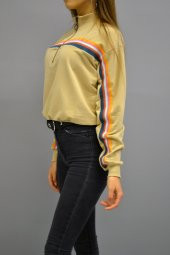 Çizgili Bej Sweatshirt - 2