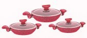 OMS Granit Sahan Set 6 Parça Kırmızı 3004 - 1