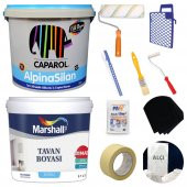 Filli Boya Alpina Silan Tam Silinebilir 5LT=7KG-Marshall Tavan Boyası 2.1LT=3.5KG+9 Parça Set - 1