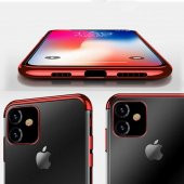 Apple iPhone 11 Kamera Korumalı Köşeleri Renkli Şeffaf Kılıf - 6