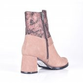 AYAKKALBİN 943 BASKILI GARNİLİ NUBUCK TOPUKLU BAYAN BOT - 4