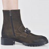 AYAKKALBİN RT005 TAŞLI TROP TABANLI FERMUARLI NUBUCK BAYAN BOT - 3