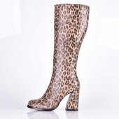 LEOPAR DESENLİ DERİ BAYAN ÇİZME - 1