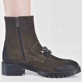 AYAKKALBİN RT005 TAŞLI TROP TABANLI FERMUARLI NUBUCK BAYAN BOT - 3