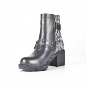 AYAKKALBİN 2801 SİYAH-933 BELT SNAKE TOPUKLU KADIN BOT - 2