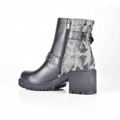 AYAKKALBİN 2801 SİYAH-933 BELT SNAKE TOPUKLU KADIN BOT - 3