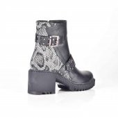 AYAKKALBİN 2801 SİYAH-933 BELT SNAKE TOPUKLU KADIN BOT - 4