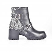 AYAKKALBİN 2801 SİYAH-933 BELT SNAKE TOPUKLU KADIN BOT - 5