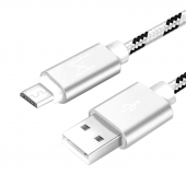 MEAN Android Samsung USB Micro Hızlı Data - Örgülü Şarj Kablosu (2'Lİ AVANTAJ PAKET) 1 ve 2 Metre - 2