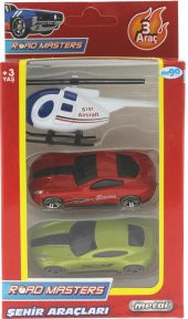 3lü Beyaz Helikopterli Metal Araçlar - 1